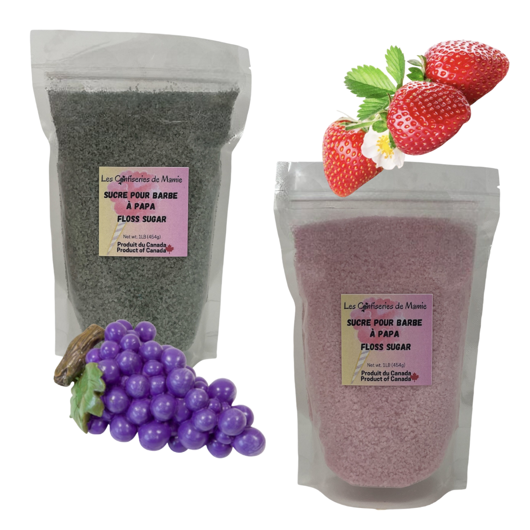 Duo de sucre Raisin/Fraise