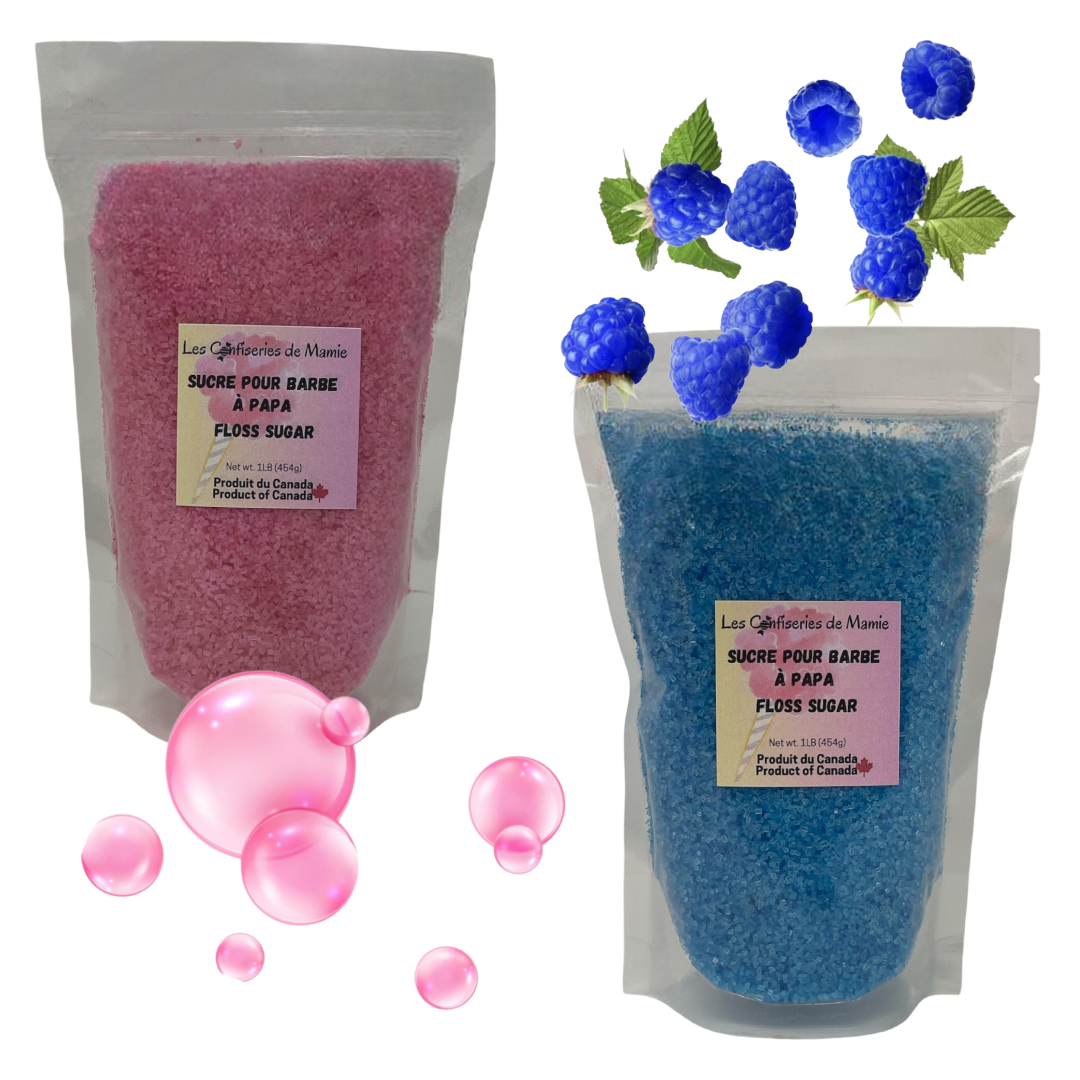Duo de sucre Gomme Balloune/Framboise bleu