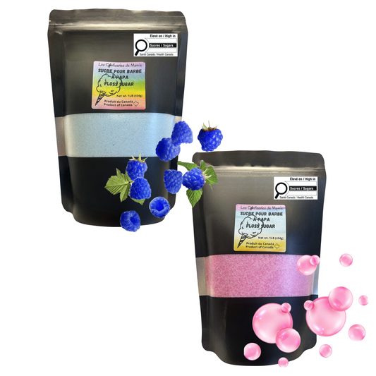 Duo de sucre Gomme Balloune/Framboise bleu