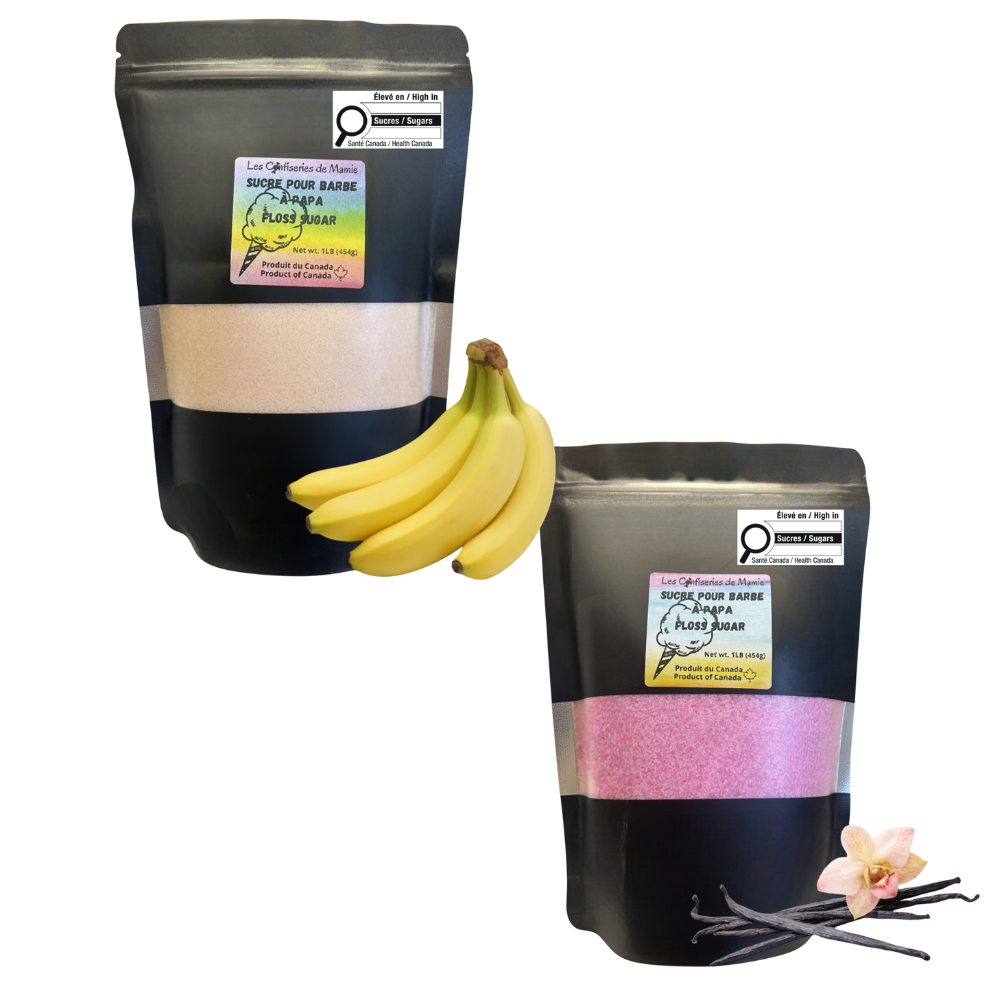 Duo de sucre Vanille rose/Banane